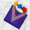 women's purple v neck kurti with multicolour floral border