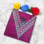 women's purple v neck kurti with multicolour floral border (copy)